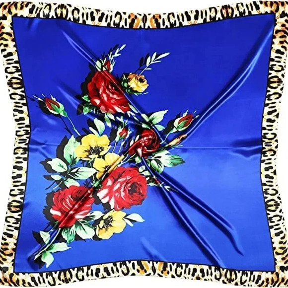 NWOT Royal Blue Silk-Feel Scarf - Picture 1 of 3